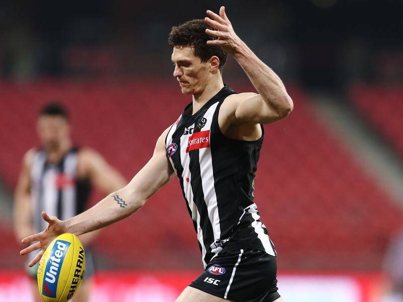 Brody Mihocek kicked four goals as Collingwood beat Hawthorn by 32 points in Sydney.