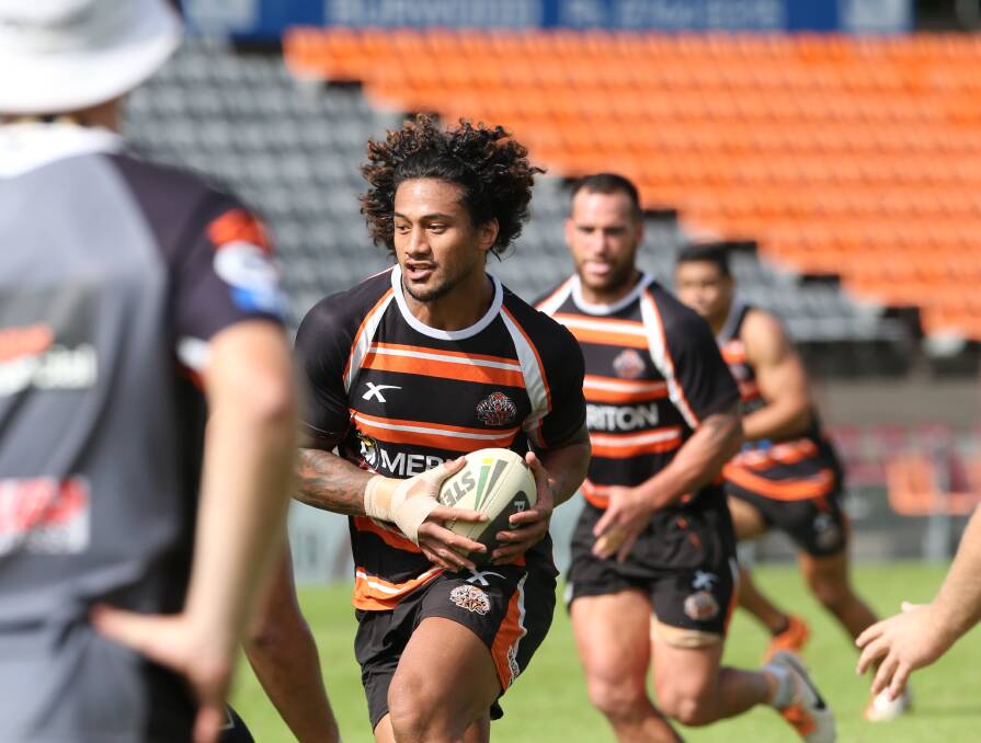 Tigers forward James Gavet at training. Pictures: Anthony Johnson