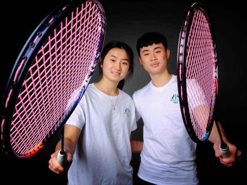 Australian badminton siblings Angela and Jack Yu will both compete in the Commonwealth Games. (Luis Ascui/AAP PHOTOS)
