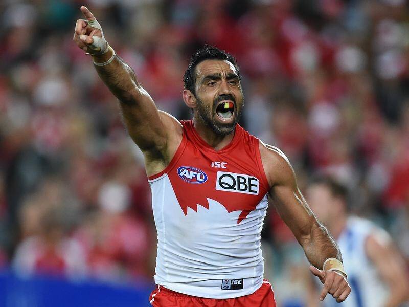 Adam Goodes during his playing days with the Sydney Swans.