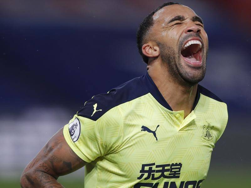 Newcastle United's Callum Wilson celebrates his goal in their 2-0 EPL win over Crystal Palace.