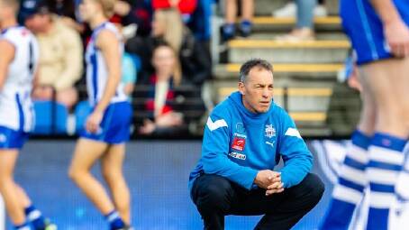 North Melbourne coach Alastair Clarkson is taking a long-term view with his side. (Linda Higginson/AAP PHOTOS)