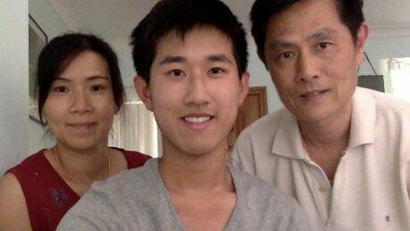 Daniel Hu and his parents Photo: Supplied
