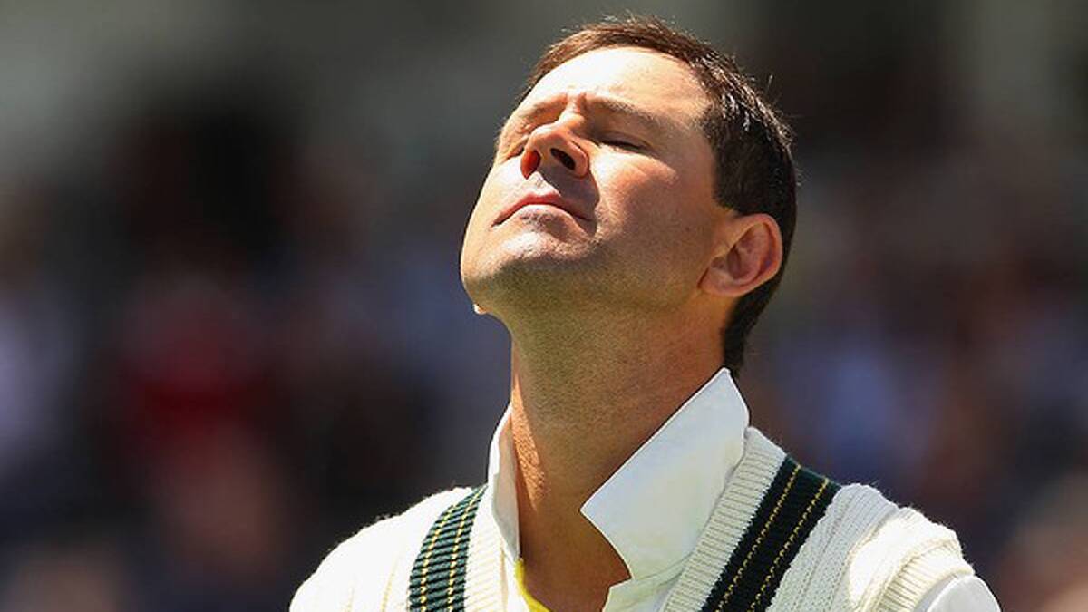 Ricky Ponting during the Australian national anthem. Photo: Getty Images